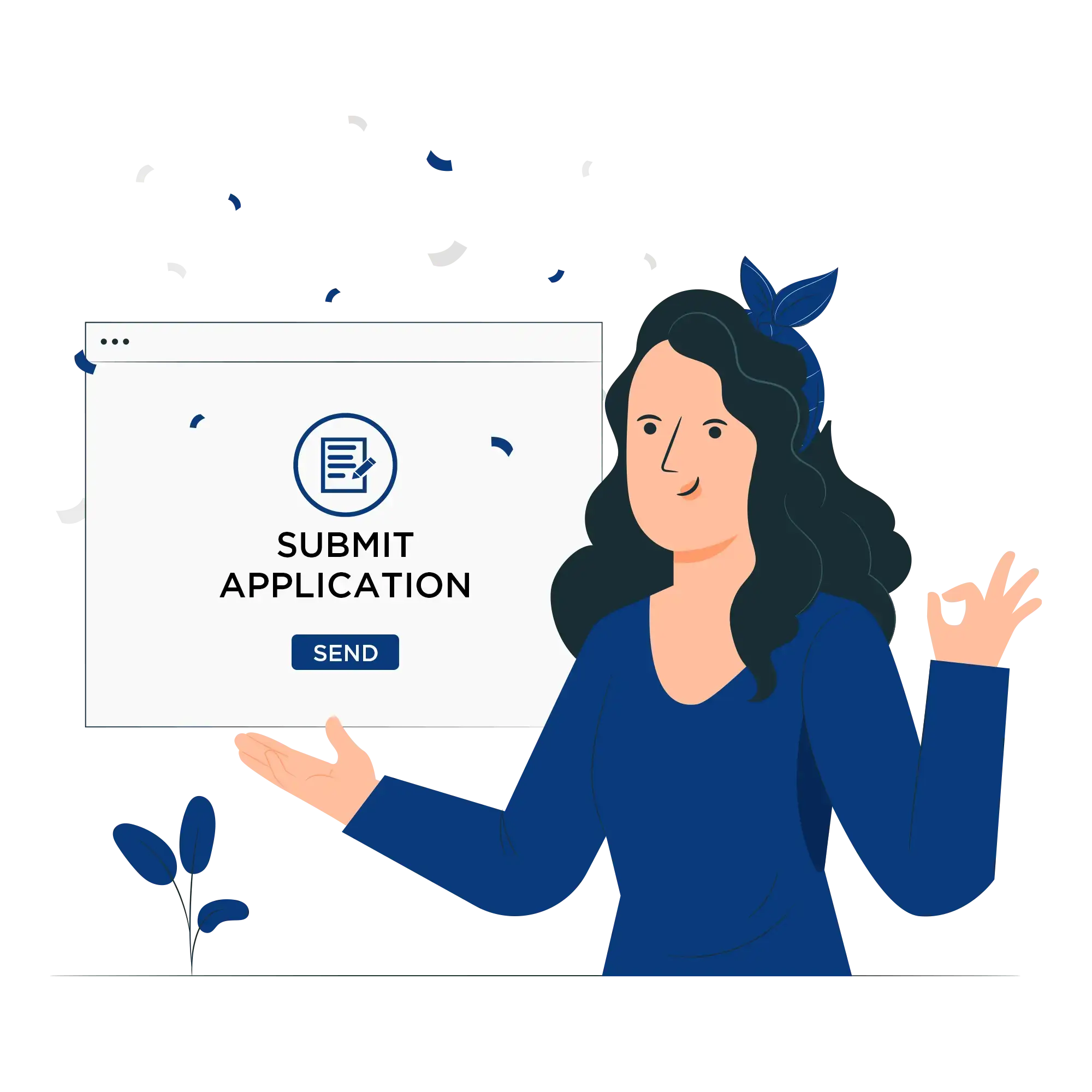 Student submitting application form online